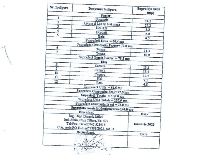 Casă individuală, intabulată, la cheie- teren 415 mp- Cristian, Sibiu - Schiță 14