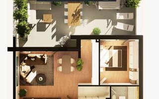 Apartament spatios cu 2 camere semidecomandat Intre Lacuri - Poză 1