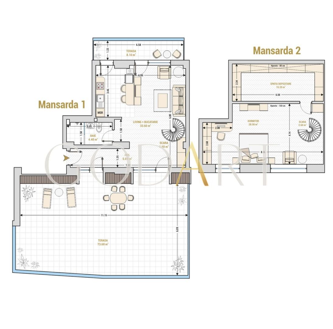Duplex exclusivst | Ready to move in | Mobilat | Utilat - Schiță 15