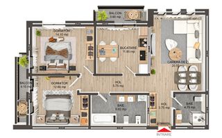 Apartament 3 cam. 84mp | 2 Băi | 2 Balcoane | zona Ratiu | Șelimbăr - Schiță 7