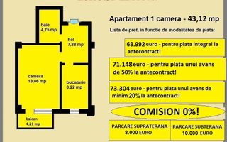 Apartament decomandat de vanzare in Iasi, Galata, 43,12 mp, bloc nou - Poză 2