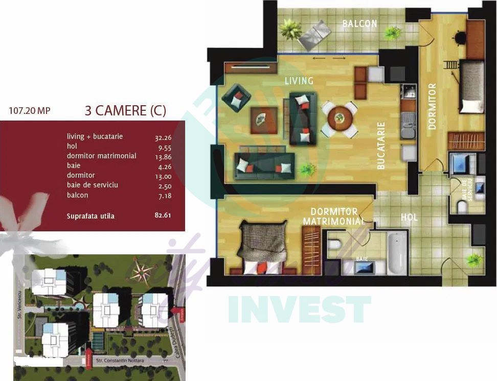 3 camere spatioase IN CITY - Poză 17