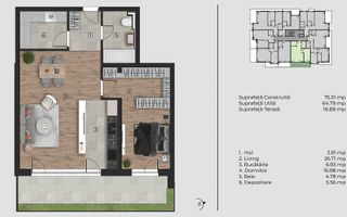 Apartament 2 Camere + Dressing | Jardins du Nord | Loc de Parcare - Poză 15