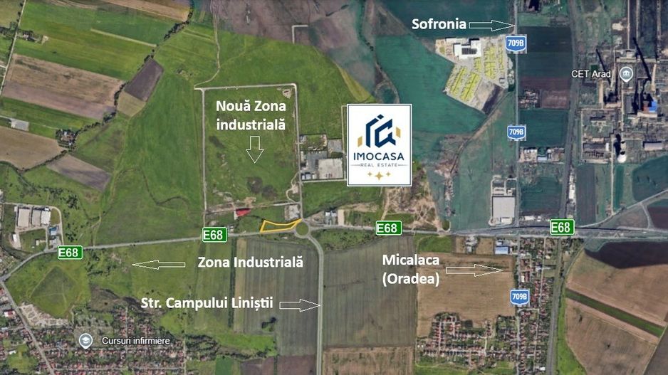 Teren de vânzare 4.717 mp Expunere excelentă la Centura Nord Arad PUZ - Poză 1