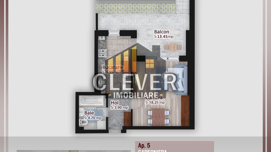 Garsoniera cu Terasa si GRADINA PROPRIE 22mp, zona Pallady - Poză 1