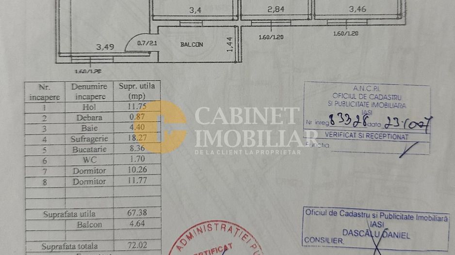 Ap. 3 Camere Decomandat - Zona Dacia - Bloc din 1982 - Poză 13