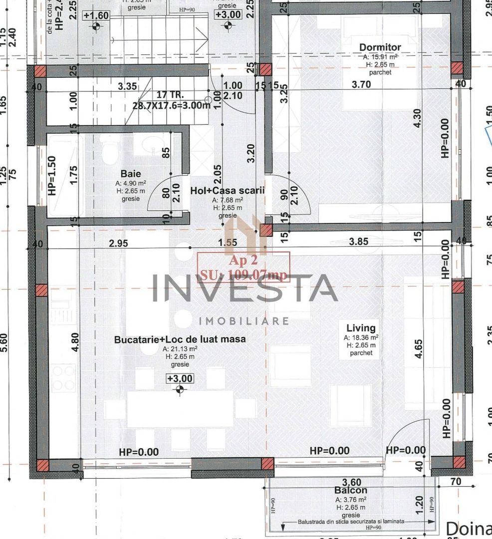 Apartament in vila! 4 camere 109 mp utili + 29 mp terasa! - Schiță 3