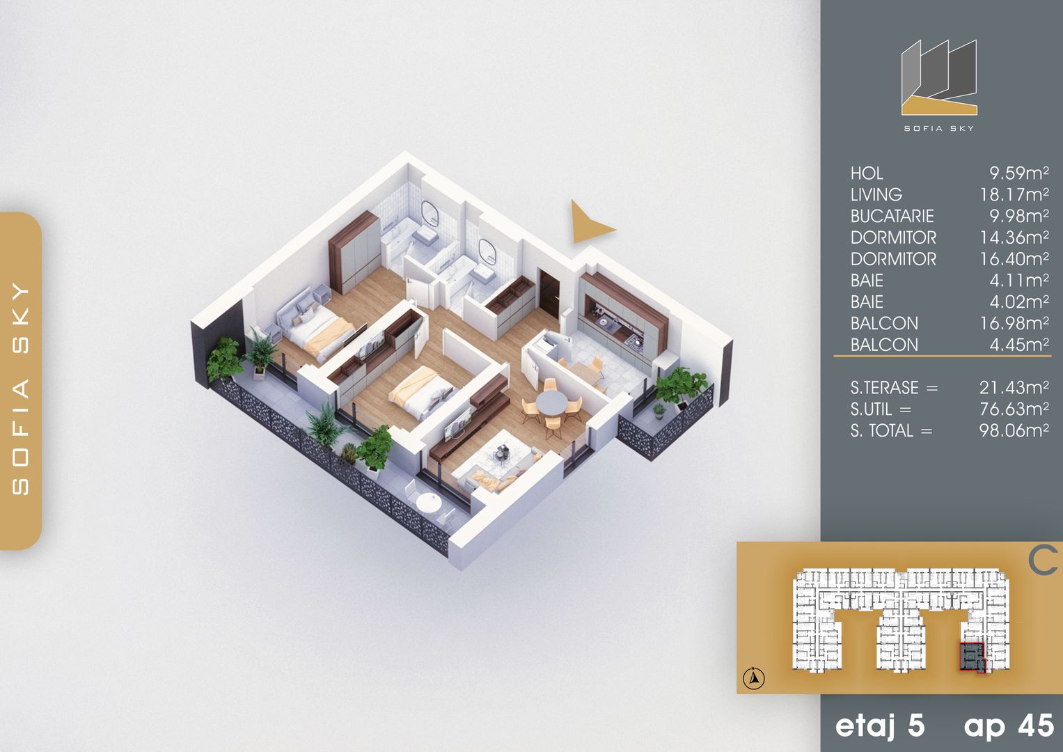 3 camere finalizare rapida la 7 min de M Nicolae Teclu Pallady - Schiță 1