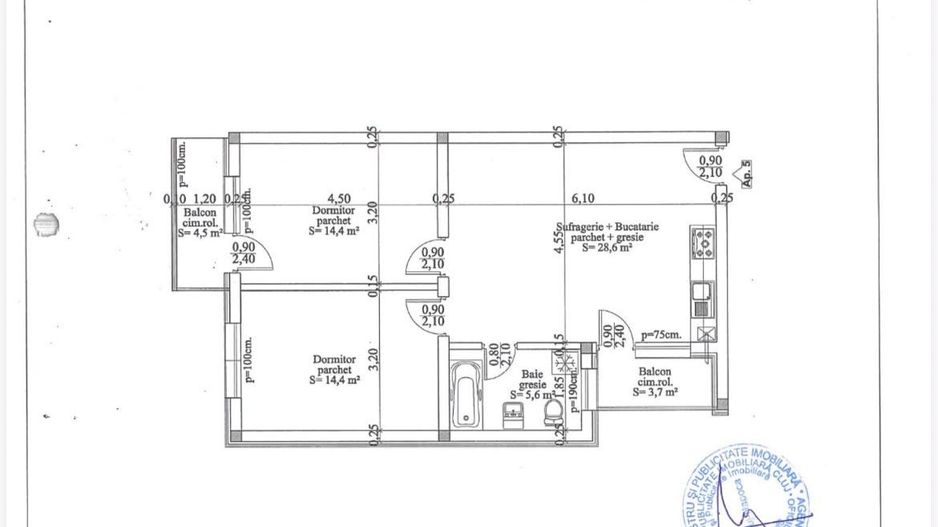 Apartament Modern De Vanzare | 2 Dormitoare | Parcare | Balcon x 2 | Etaj 2/3 - Poză 17