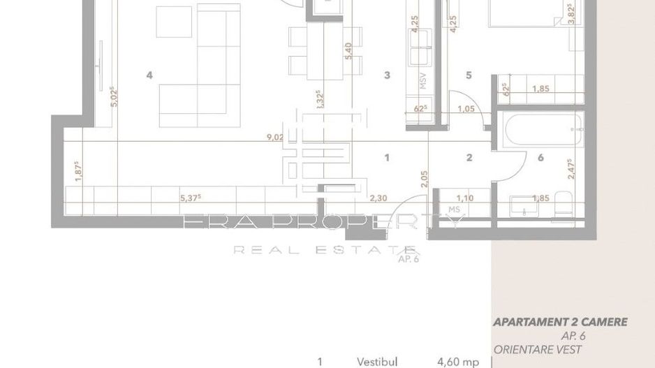 Apartament  2 camere/58.69 mp/zona Turnisor /Sibiu - Schiță 12