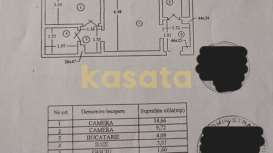 2 Camere | Zona Veteranilor | Etaj Intermediar | Centrala Proprie - Schiță 14
