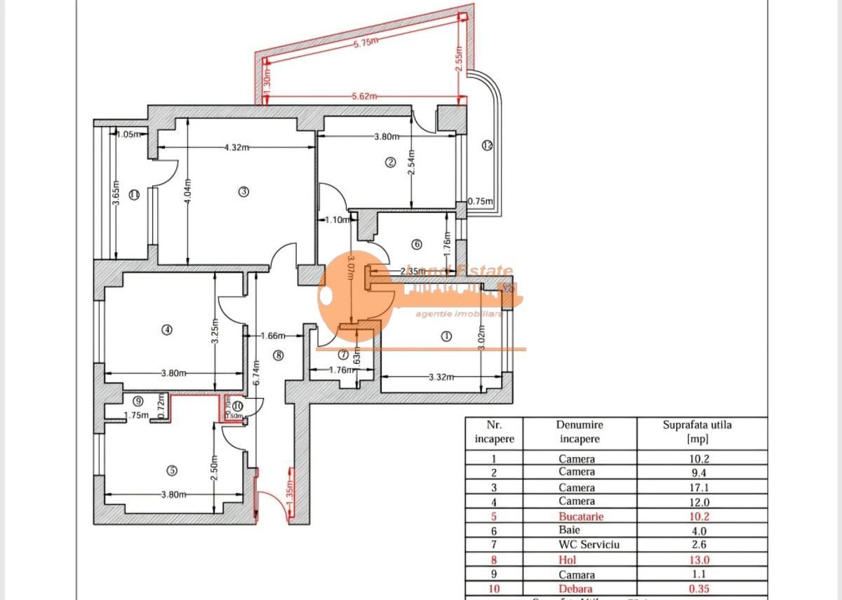 Apartament 4 camere | 97 mp | Piața Romană - Schiță 10
