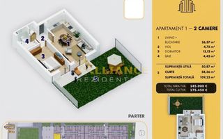 5 MINUTE M. BERCENI - 2 CAMERE + CURTE - 109 mp - 175.450eur - Poză 5