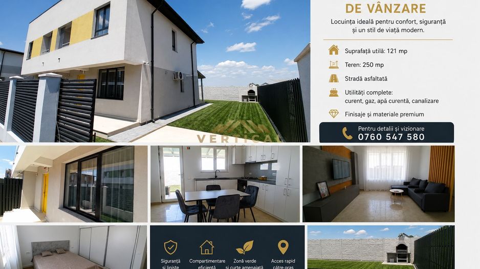 Casă modernă cu design premium, 121 mp utili | Curte proprie, la Cheie - Poză 1