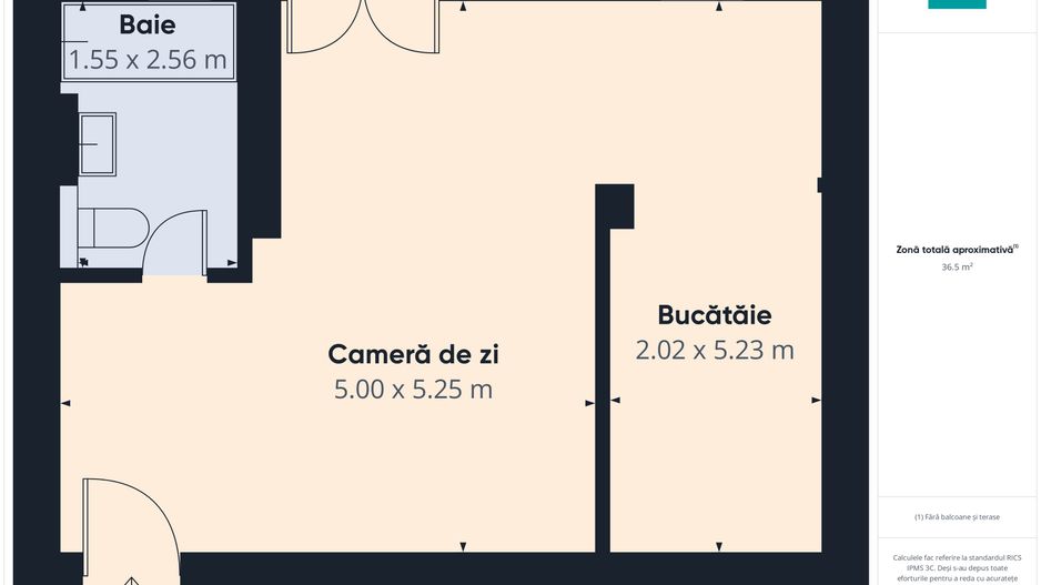 Apartament 1 cameră + bucătărie, Zona Torontalului - Poză 7