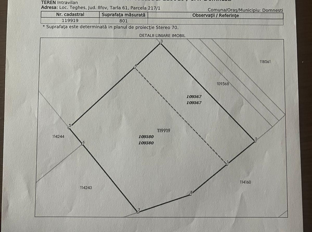 Teren intravilan 801mp | Țegheș, Comuna Domnești | Zonă în dezvoltare - Poză 3
