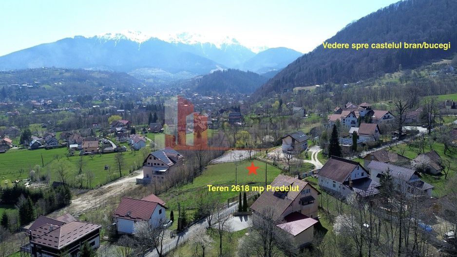 Teren intravilan 2.600 mp Predeluț Bran | Vedere Bucegi și Castelul Bran | Utili - Poză 1