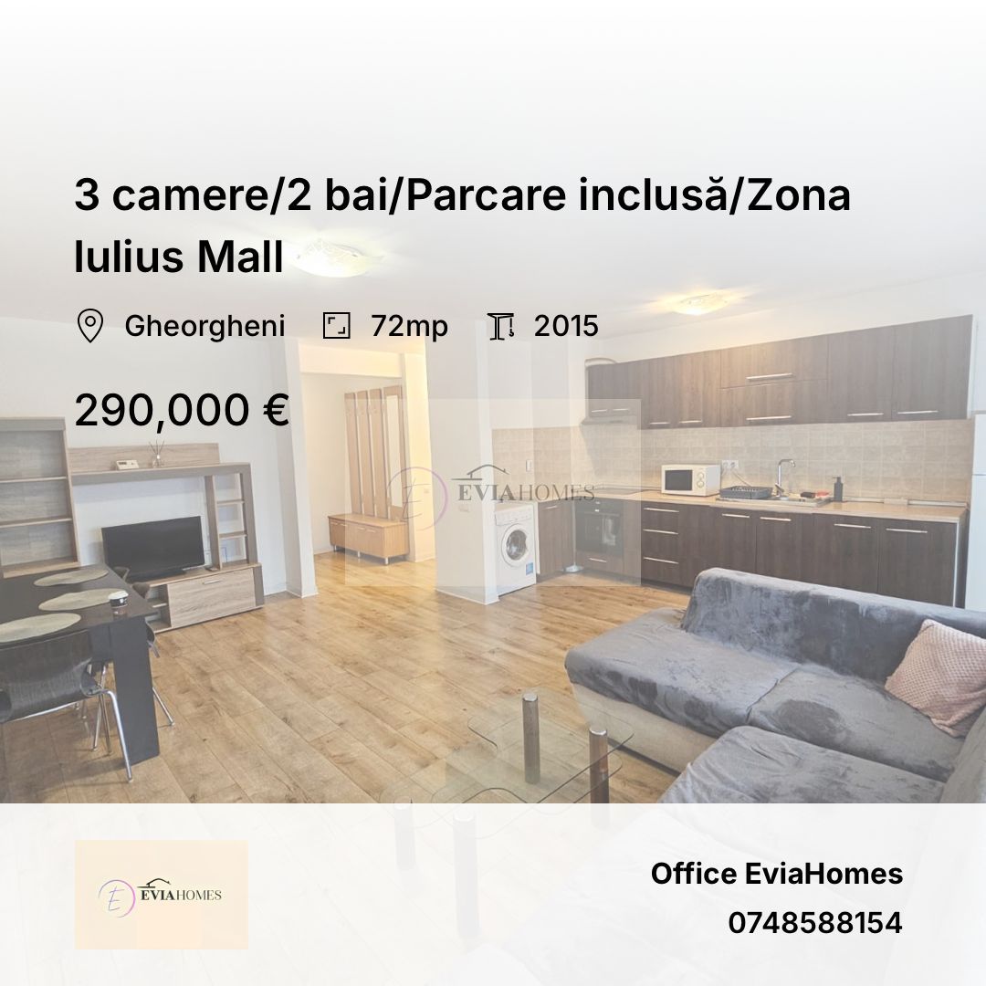 3 camere/2 bai/Parcare inclusă/Zona Iulius Mall - Poză 1