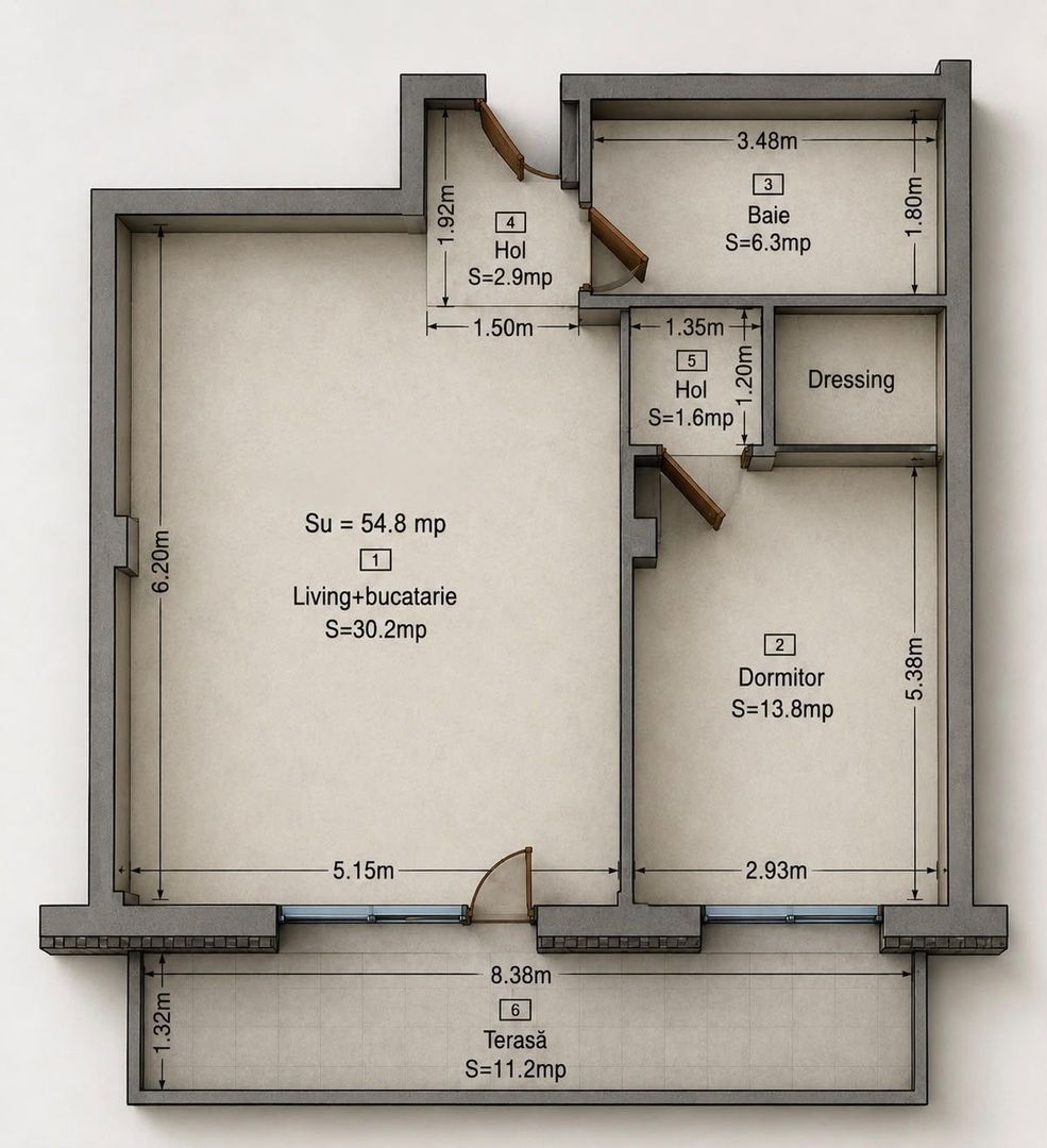 Apartament 2 camere, dressing, terasa, parcare, Parcul Poligon - Poză 15
