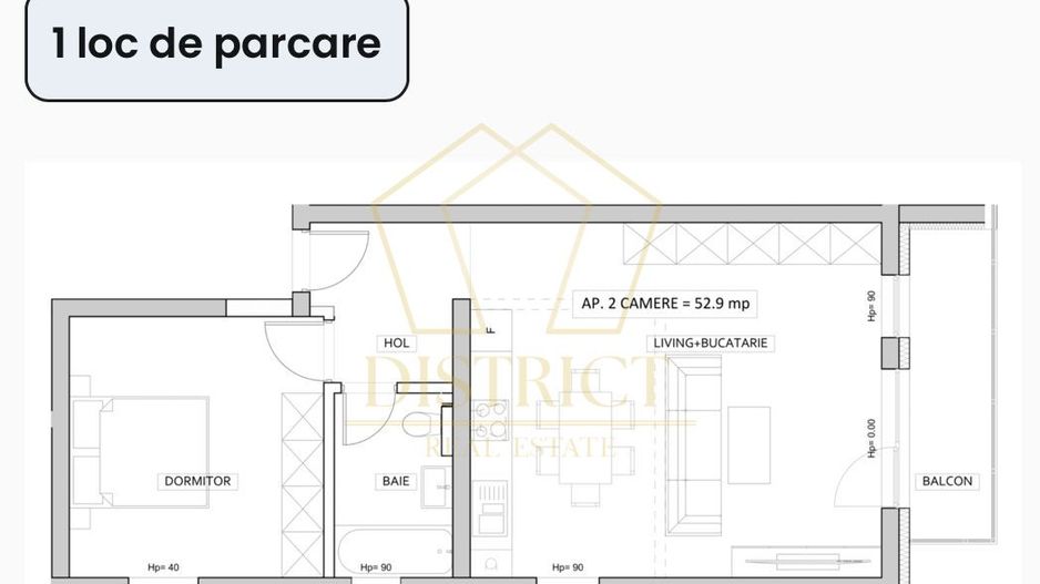 Apartament cu 2 camere | Etaj 1 | ESO - Poză 2
