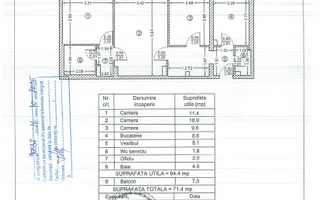 3 camere | Teiul Doamnei | Bloc din 83 | Reabilitat - Schiță 20