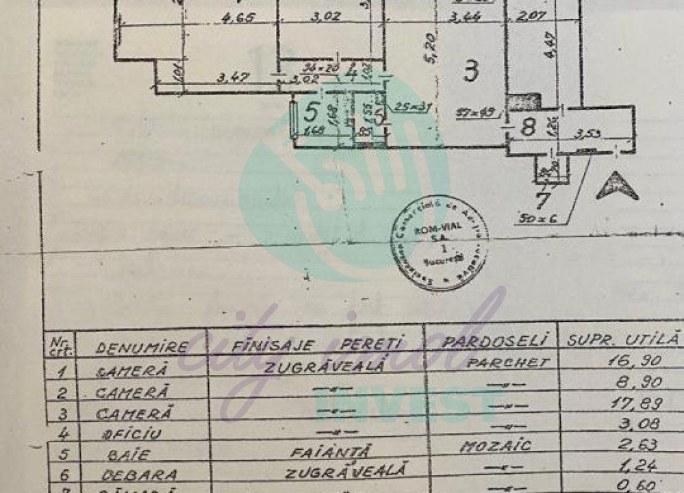 3 camere in bloc din caramida langa GARA DE NORD - Schiță 11