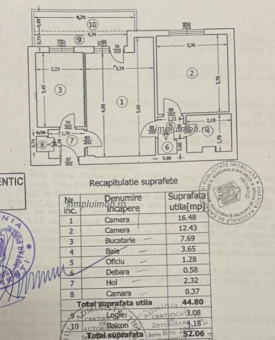 Metrou Obor mobilat etaj intermediar 2 camere - Schiță 8