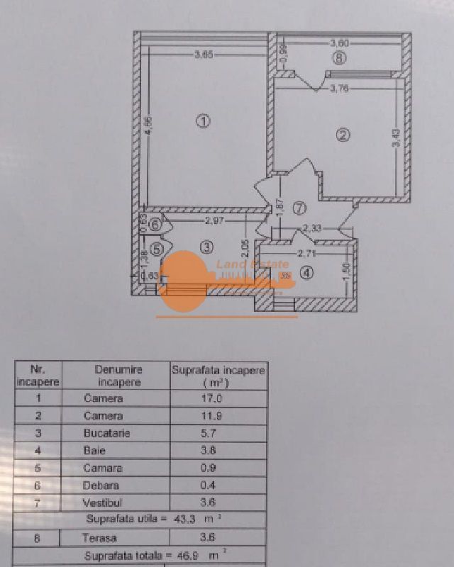 Apartament 2 camere  | Tineretului – Dimitrie Cantemir | 400 m metrou - Schiță 5