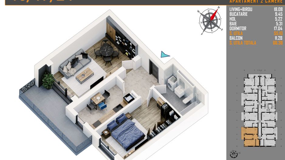 Apartament 2 camere Titan Pallady parcare gratuita - Schiță 9