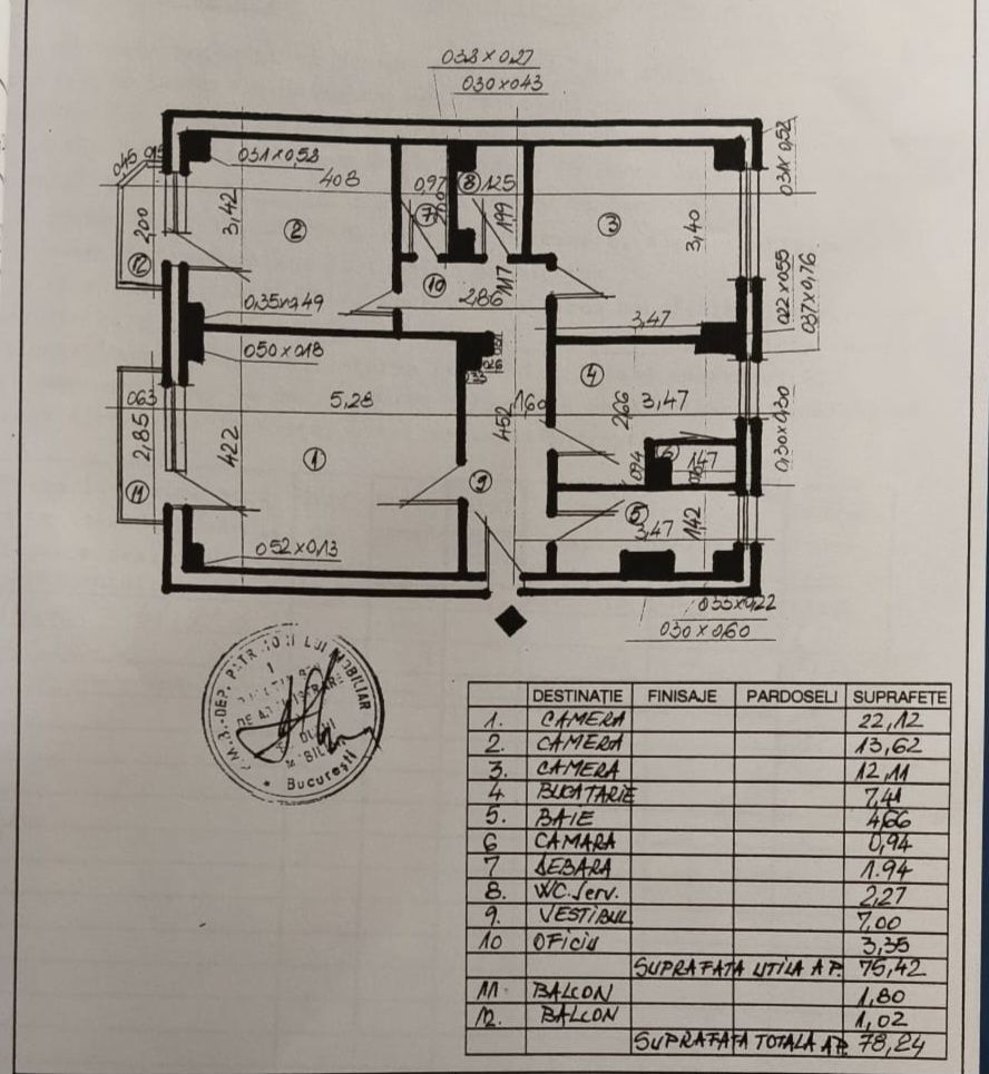 Apartament cu 3 camere 78,24 mp, bloc an 1988 - Decebal - Alba Iulia - Poză 10