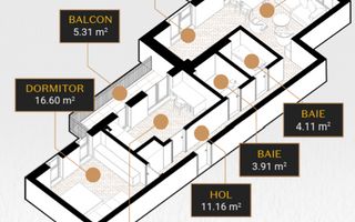 APARTAMENT 3 CAMERE PREMIUM | UNIRII | BLOC NOU - Poză 7