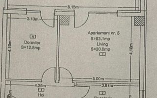 Apartament-2 camere decomandat cu terasa 35m si parcare subterana - Schiță 11