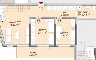Apartament 4 camere, Marasti – zona The Office, proiect premium - Schiță 2