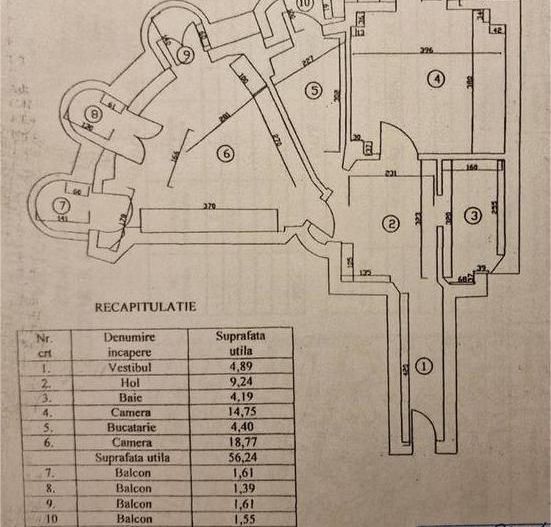 Apartament 2 camere Calea Victoriei, 60 mp, centrală proprie, 5 balcoane - Poză 15