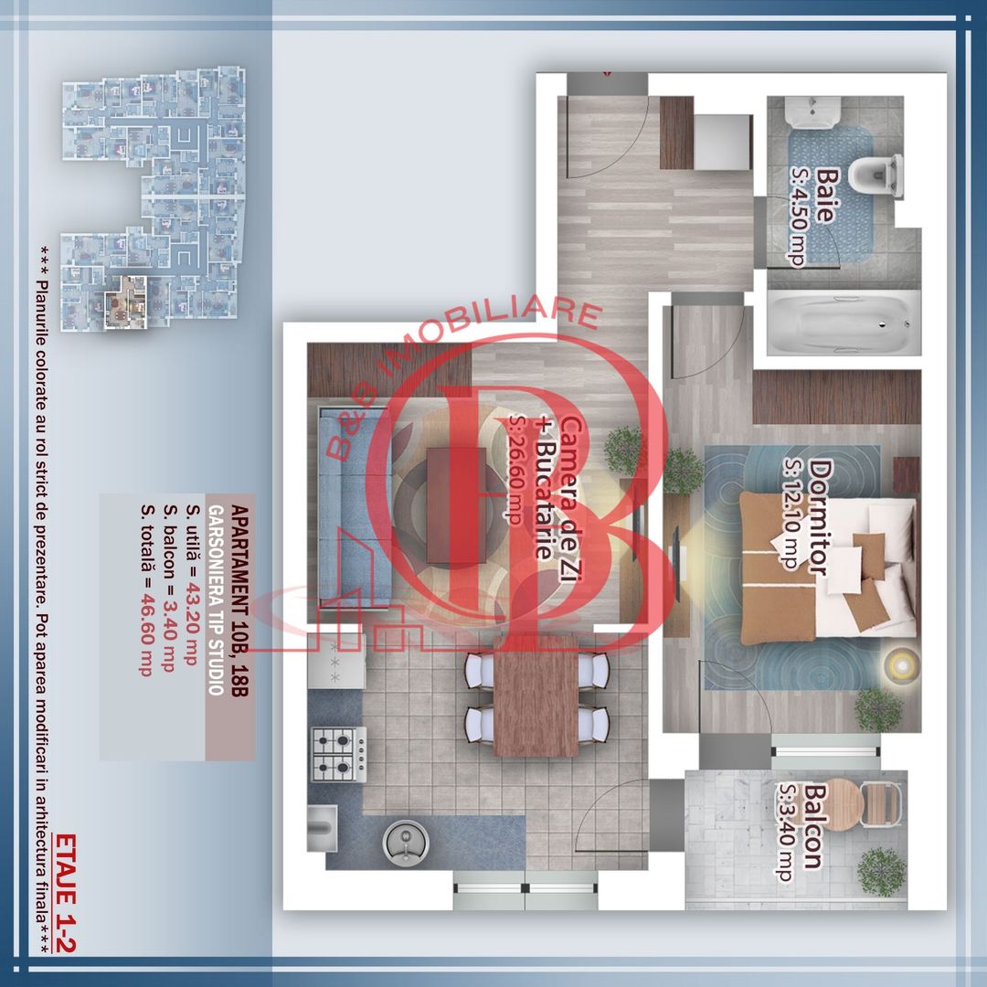 Oferta Lansare 2 camere Titan Pallady incalzire pardoseala - Schiță 8