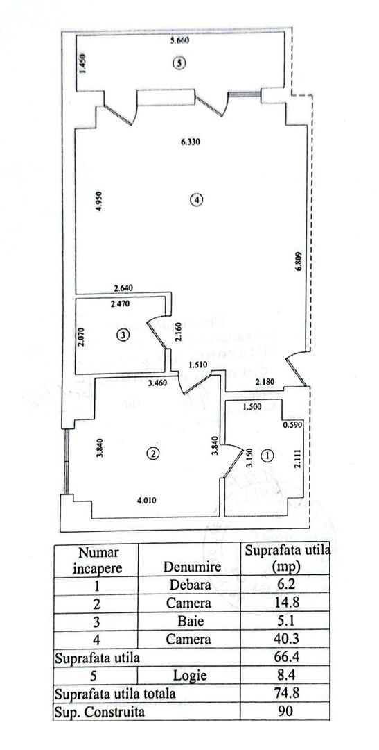 Apartament cu 2 camere, 90 mp, etaj 3, bloc NOU,  zona GARA; - Poză 9