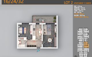 Apartament Decomandat 2 camere - Th. Pallady Metrou N. Teclu - Schiță 7