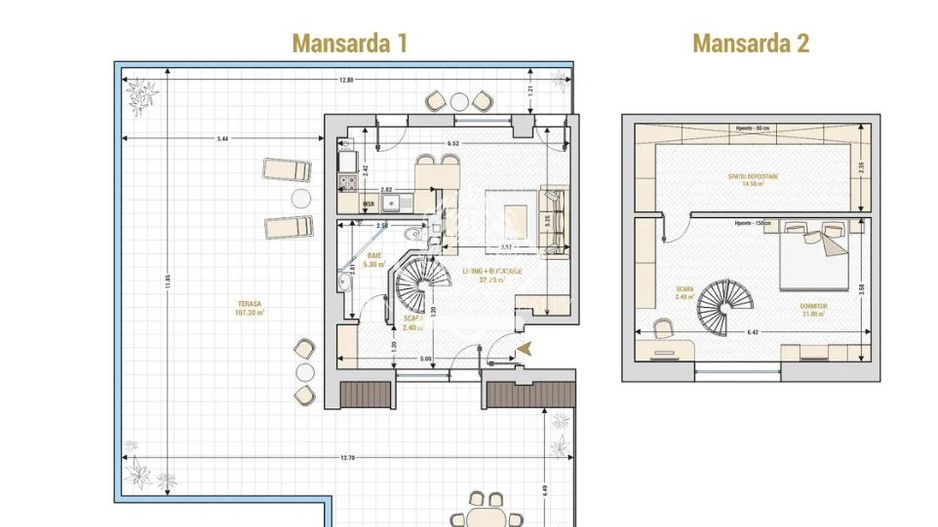 13 Septembrie-Marriott | 2 cam | 74mp + 107mp terasa | Mansarda | 296.000 euro - Poză 19