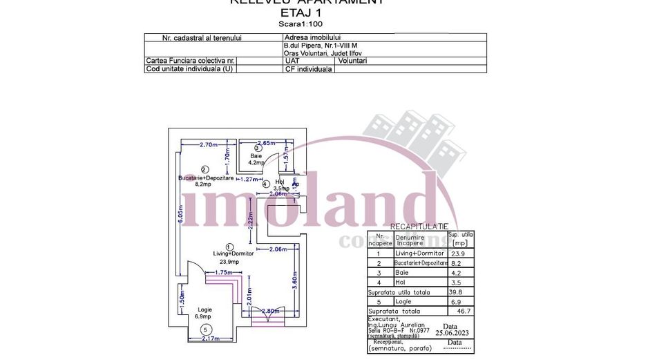 Apartament - 2 camere mobilat&utilat+parcare - inchiriere - Avalon Estate-Pipera - Schiță 7