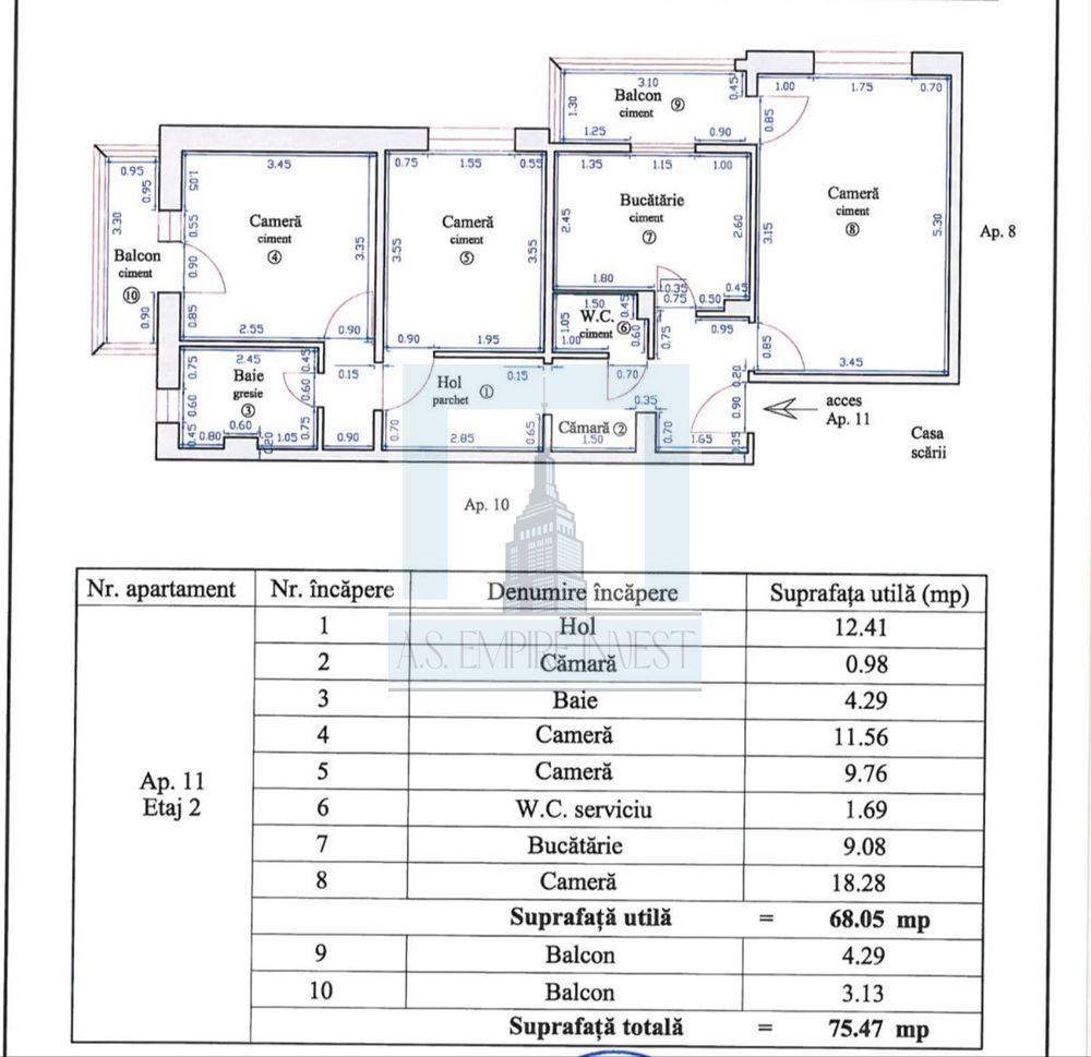 Apartament 3 Camere . 2 bai, 2 balcoane-zona Triaj/Brasov - Poză 7