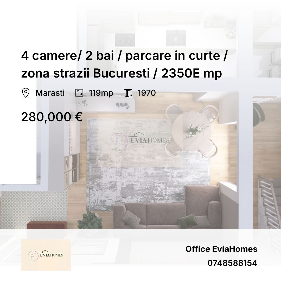 4 camere/ 2 bai / parcare in curte / zona strazii Bucuresti / 2350E mp - Poză 1