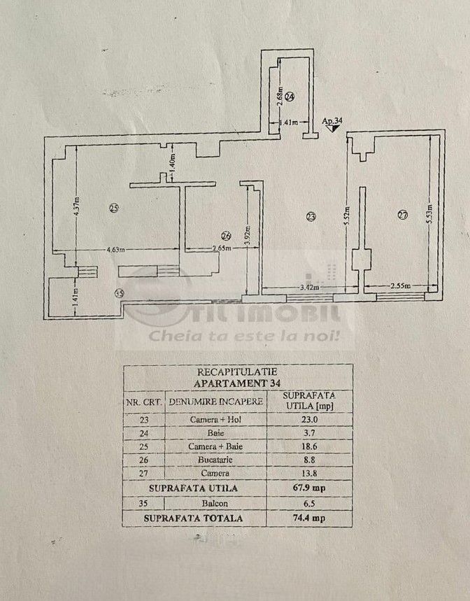 Apartament de LUX - Tătărași - 75 mp - loc de parcare subteran ! - Schiță 10