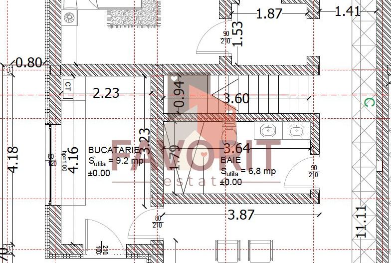 Pozitie centrala. La asfalt. Toate utilitatile - Schiță 9