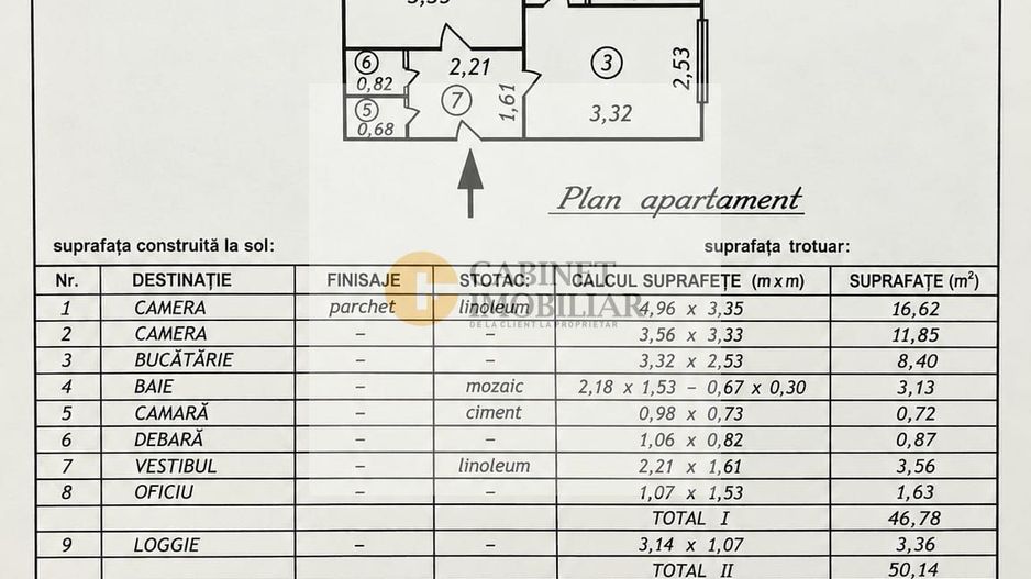 2 camere decomandat | Favorit | etaj 3/10 - Schiță 13