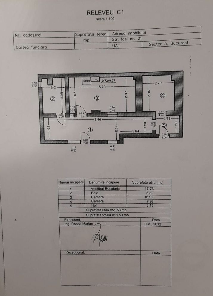 Casă 4 camere renovată 2025 – Strada Iași nr. 21, Rahova, București! - Schiță 15