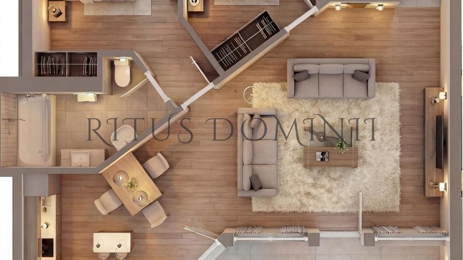 Apartament Ultracentral cu 3 camere, Piata Unirii, 96.70mp - Schiță 1