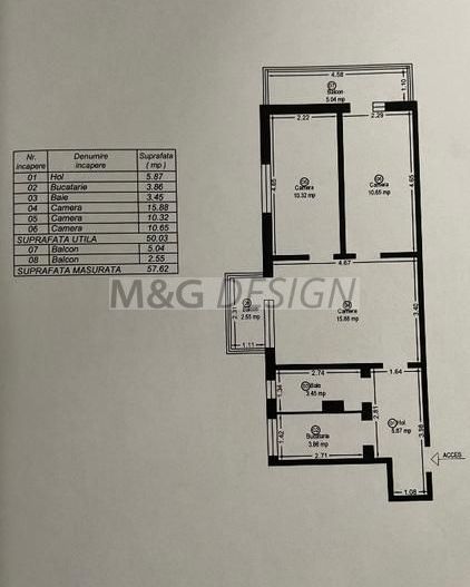 Apartament cu 3 camere Girocului cu centrala - Poză 14