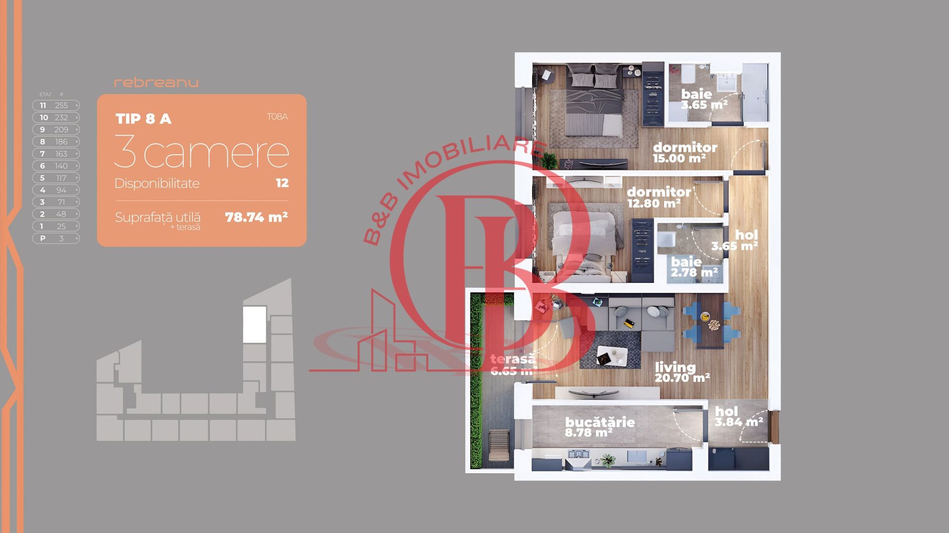 Apartament 3 camere Titan-Liviu Rebreanu Sector 3 - Schiță 8