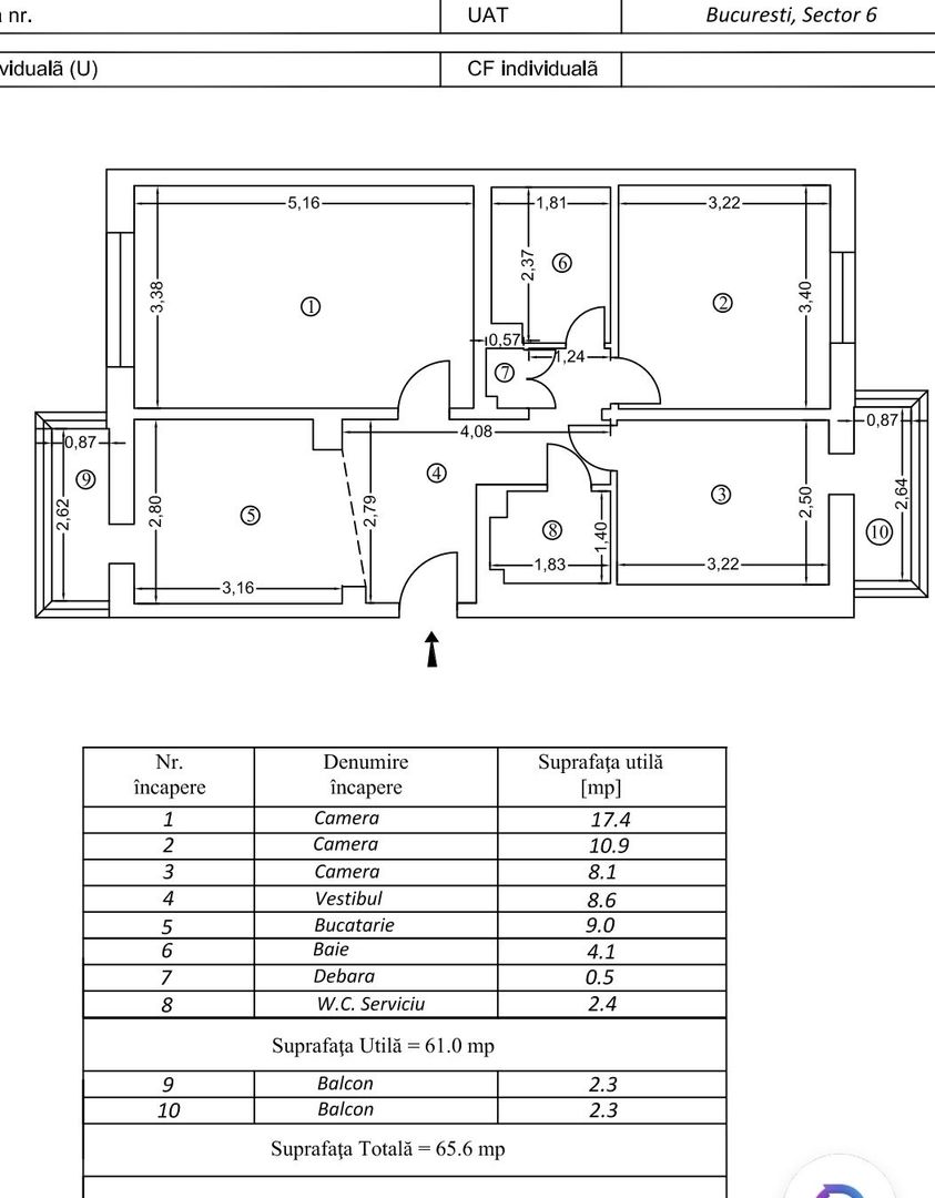 APARTAMENT 3 CAMERE | CRANGASI | OPORTUNITATE - Schiță 18