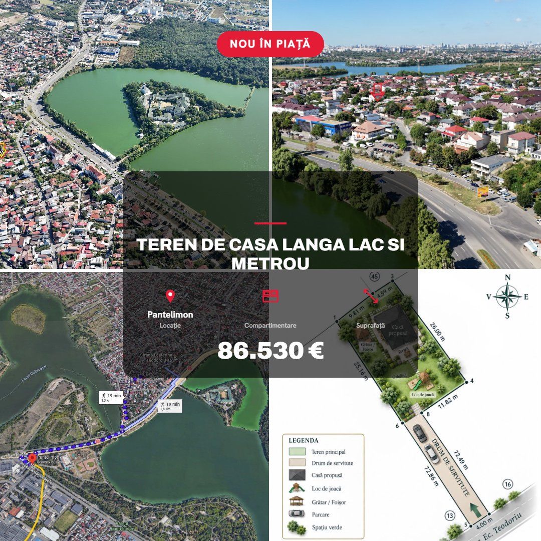 Teren de casa langa lac si metrou - Poză 1